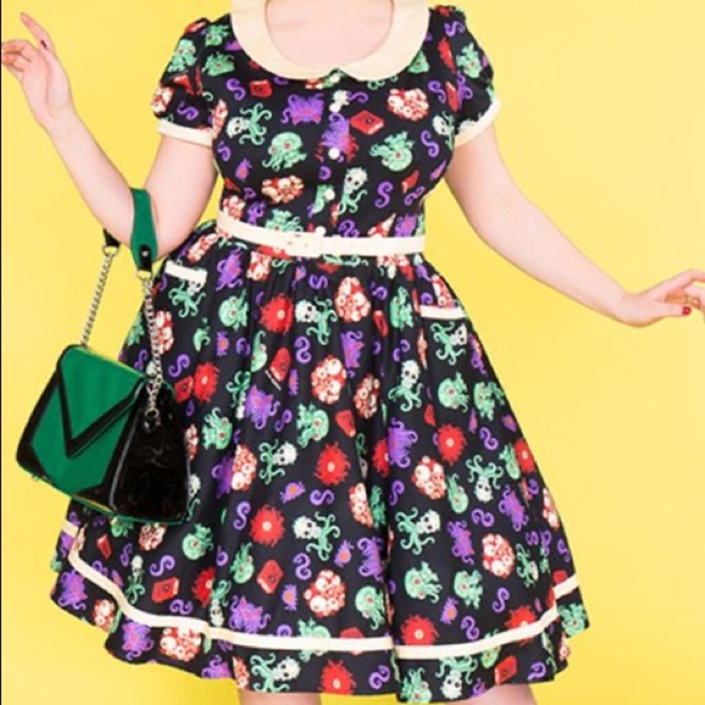 Pinup Couture sea creatures dee dee fit & flare dress size Medium